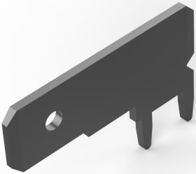 Faston plug, 6.35 x 0.81 mm, L 20.32 mm, uninsulated, angled, 1217754-1