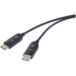 Renkforce RF-6117770 Fibreglass DisplayPort Cable Black 20m 8K UHD