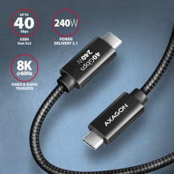 BUCM4X-CM10AB USB 4.0 cable, 40 Gbit/s, 240 W, 8K 60 Hz, 1.0 m