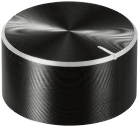 TRU COMPONENTS TC-11696480 Pokrętło z nakładką ze znacznikiem czarny (Ø x W) 25 mm x 13 mm aluminium, plastik 1 szt.