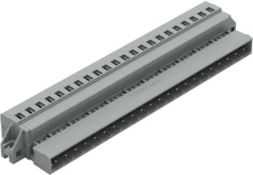 Pin header, 22 pole, pitch 5 mm, angled, gray, 231-622/019-000