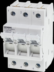 Fuse load-break switch, 3 pole, 6 A, (W x H x D) 54 x 70 x 88 mm, 5SG7631-0KK06