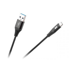 Kabel Wtyk USB A - Wtyk micro USB 2m CZARNY REBEL RB6000-200