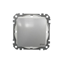 Łącznik 1-biegunowy IP44, srebrne aluminium, Sedna Design i Elements SDD213101