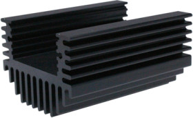 LED heatsink, (L x W x H) 150 x 57.2 x 40 mm, 7 to 2.3 K/W, black anodized, 10046094