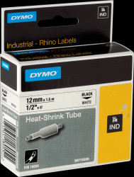 18055 DYMO IND heat-shrink tubing, 12 mm, black/white