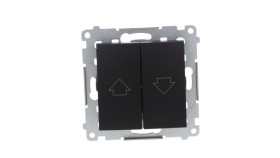 Simon 54 Przycisk Roletowy (Moduł) 10Ax 250V Szybkozłącza, Czarny Mat Dzp1.01/49