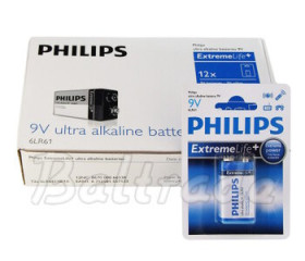 bateria alkaliczna Philips ExtremeLife 6LR61/9V - 12 sztuk