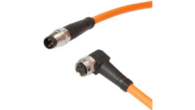 Vk06rf70, Kabel Połączeniowy, 0,6 M, Żeński M8 (Gniazdo) 3-Pinowy Kątowy,...