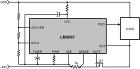 9-V to -80-V hot swap controller with power limiting