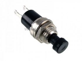 Przeł. przycisk chwilowy okrągły NO czarny plastik