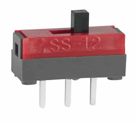 Przełącznik suwakowy, SPDT, montaż PCB, 100 mA przy 30 V DC, -15 → +60°C, NKK Switches