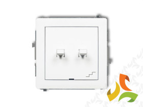 DECO Wyłącznik pojedynczy ze schodowym (wspólne zasilanie) w stylu amerykańskim biały mat 25DWPUS-10.1 KARLIK