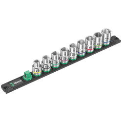 Wera 05005460001 Magnetic Socket Rail C 4 Zyklop Socket Set, 1/2&quot; Drive, 9 pc