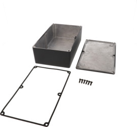 Aluminum die cast enclosure, (L x W x H) 200 x 120 x 64 mm, black (RAL 9005), IP65, 1590WDEBK