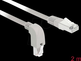 85875 Network cable RJ45 Cat.6A S/FTP downwards angled / straight 2 m