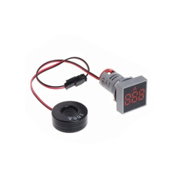 Kontrolka LED amperomierz czerwo kwadrat 100A, zasilanie 50-380VAC