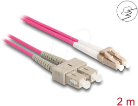 87917 Fiber Optical Cable LC Duplex to SC Duplex Multi-mode OM4 2 m