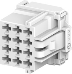 Socket, unequipped, 12 pole, straight, 3 rows, natural, 7-968972-1