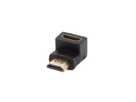 Adapter HDMI(M)-HDMI(F) 4K kątowy dół czarny AD-HDMI-03