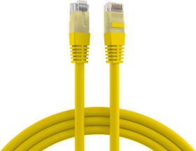 Patch cable, RJ45 plug, straight to RJ45 plug, straight, Cat 6A, U/UTP, PVC, 0.25 m, yellow, K8100GE.0,25