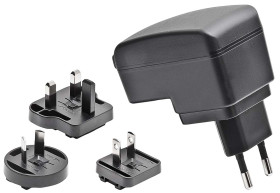 Adapter AC/DC Uwy 12V dc Iwy 1.25A Wymienne 15W typ wtyczki: Australia, Europejski, Wielka Brytania, US