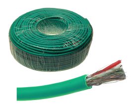 Przewód mikrofonowy 2C+ekran 6mm stereo zielony (5mb)