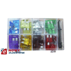 Zestaw bezp. samochod. 3A-30A 100szt w pudełku