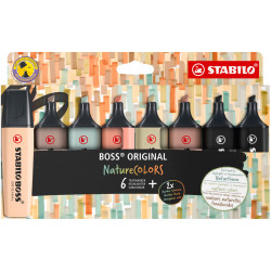 STABILO 70/8-2-1 Highlighter BOSS ORIGINAL NatureCOLORS 8 Pack Assorted
