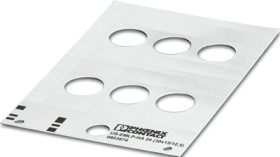 PVC device marker, (L x W) 44 x 30 mm, white, carrier card with 6 pcs, 0803874