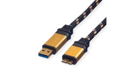 Kabel Roline Gold Usb 3.2 Gen 1, Usb A - Micro B, M/M, 0,8 M