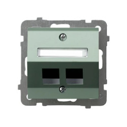 AS Obudowa gniazda podwójnego typu Keystone skośna zielony mat GPK-2GS/p/84