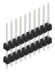 Pin header, 10 pole, pitch 2.54 mm, straight, black, 10050952