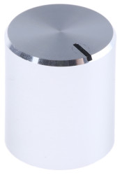 Pokrętło potencjometru oś: 6.4mm średnica: 14mm Okrągłe Aluminium Srebrny RS PRO