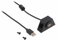 USBWA-USBGA-PK06 Przejściówka wtyk USB typu A na kablu - gniazdo USB - na panel- na panel typu A (0.6m)