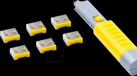 UL03PKYL Port Schloss, USB Typ A, 6 Stück, mit Schlüssel, gelb