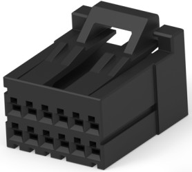 Socket header, 12 pole, pitch 2.5 mm, straight, black, 2-1318118-6