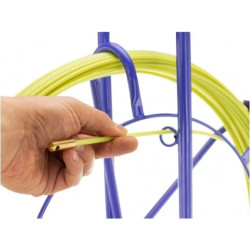 Włókno szklane do przeciągania kabli fi: 3,8mm (+/- 1mm) 25m Komplet ze stojakiem