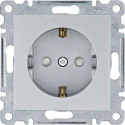 Lumina Gniazdo SCHUKO z przesłoną styków srebrne WL1062
