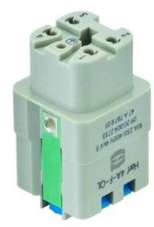 Socket contact insert, 3A, 4 pole, equipped, spring connection, with PE contact, 09200042733