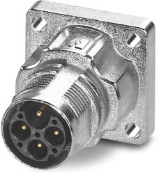 Surface-mounting plug, M17, 4 pole, crimp connection, standard/ONECLICK quick locking system, straight, 1069502