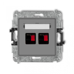 MINI Gniazdo głośnikowe podwójne szary mat 27MGG-2