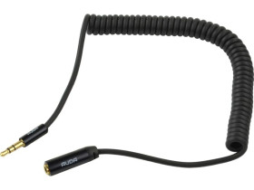 AUDA Slim Przedłużacz spiralny Audio AUX mini Jack 3,5mm Stereo (wtyk / gniazdo) /1,5m/