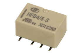 Przekaźnik; elektromagnetyczny miniaturowy; HFD4-5-S; 5V; DC; 2 styki przełączne; 0,5A; 125V AC; 2A; 30V DC; powierzchniowy (SMD