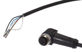 Złącze kablowe M12 żeńskie kątowe 4-pinowe druga końcówka niezarobiona 4x0,34mm 10m PUR 250V 90 stC VKA05321