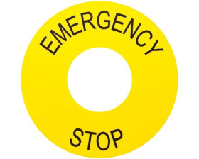 Tabliczka opisowa żółta okrągła fi60mm /EMERGENCY STOP/ ZB2BY9330