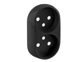VALENA ALLURE Plakietka czarna gniazda podwójne 2x2P+Z 753998 LEGRAND