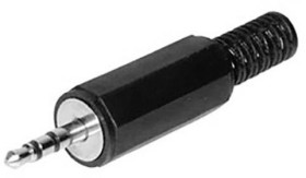 TRU COMPONENTS 1559800 Złącze męskie jack 2,5 mm, CuZn, niklowany, 1 szt.
