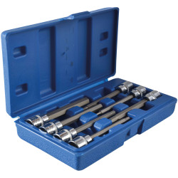 BlueSpot Tools 01516 Extra Long 3/8in Square Drive Hex Bit Sockets 7Piece