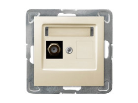 IMPRESJA Gniazdo antenowe typu "F" pojedyncze ecru GPA-1YF/m/27 OSPEL